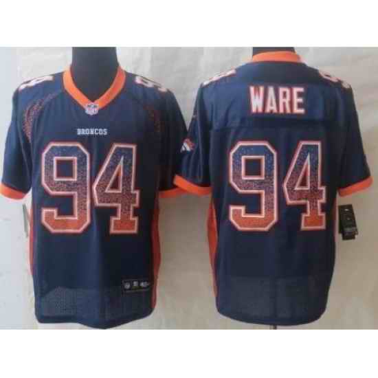 Nike Denver Broncos 94 DeMarcus Ware Blue Elite Drift Fashion NFL Jersey